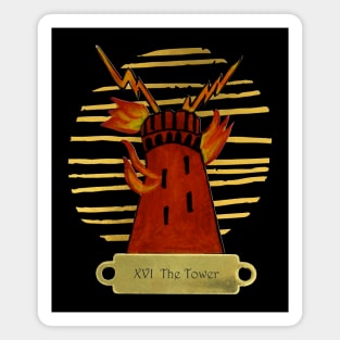 XVI The Tower Tarot card Magnet